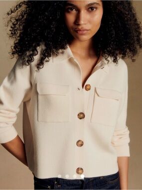 Sezane Betty Cardigan in Ecru